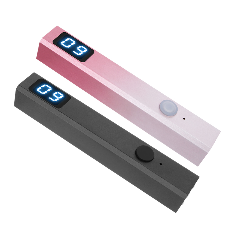 Ilumine a experiência do seu salão de beleza doméstico com a luz UV portátil de liga de alumínio de 8 W para unhas de gel